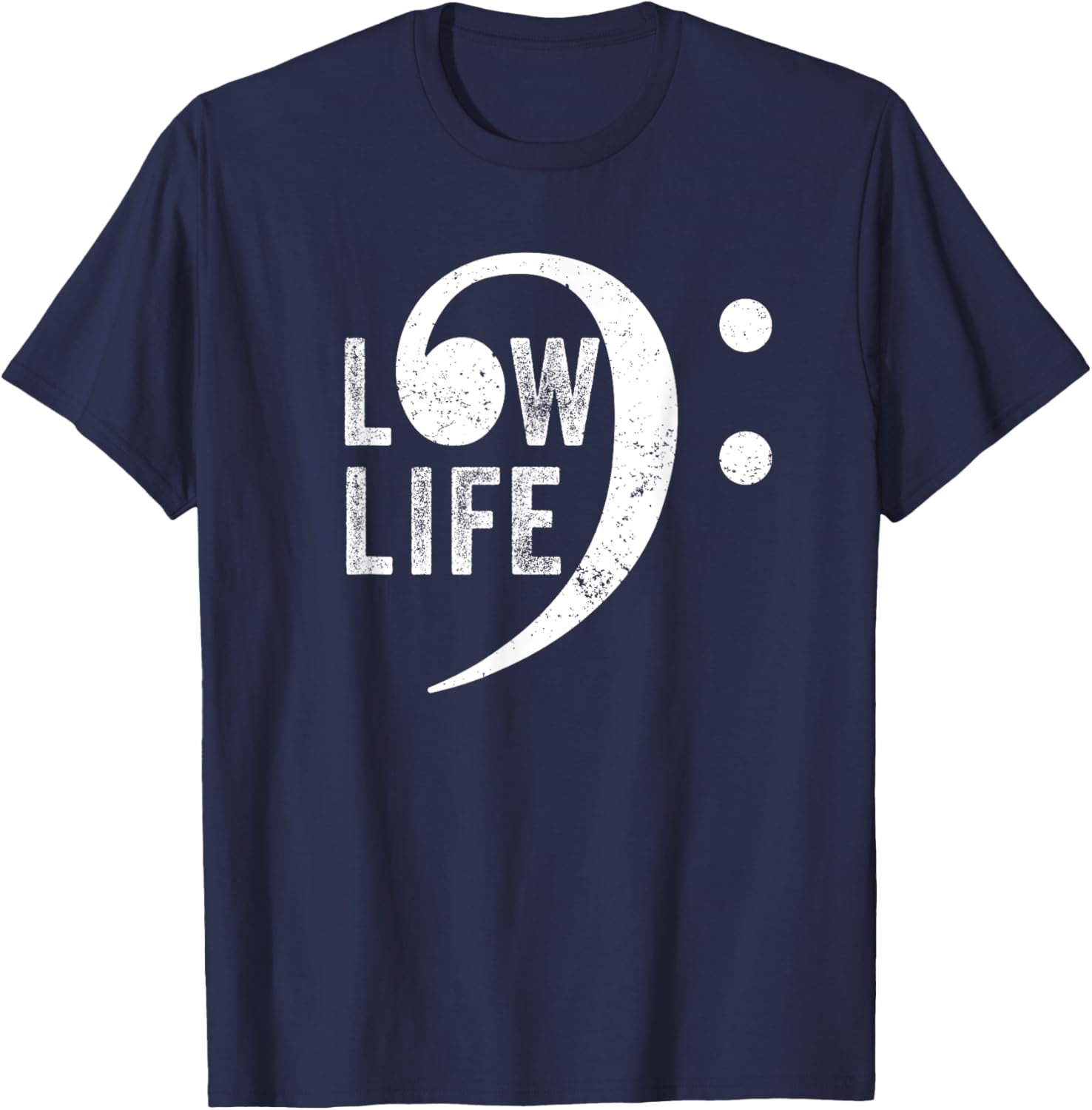 Bass Clef, Funny Low Life Music Marching Band Brass Note T-Shirt - T-Shirt | Navy