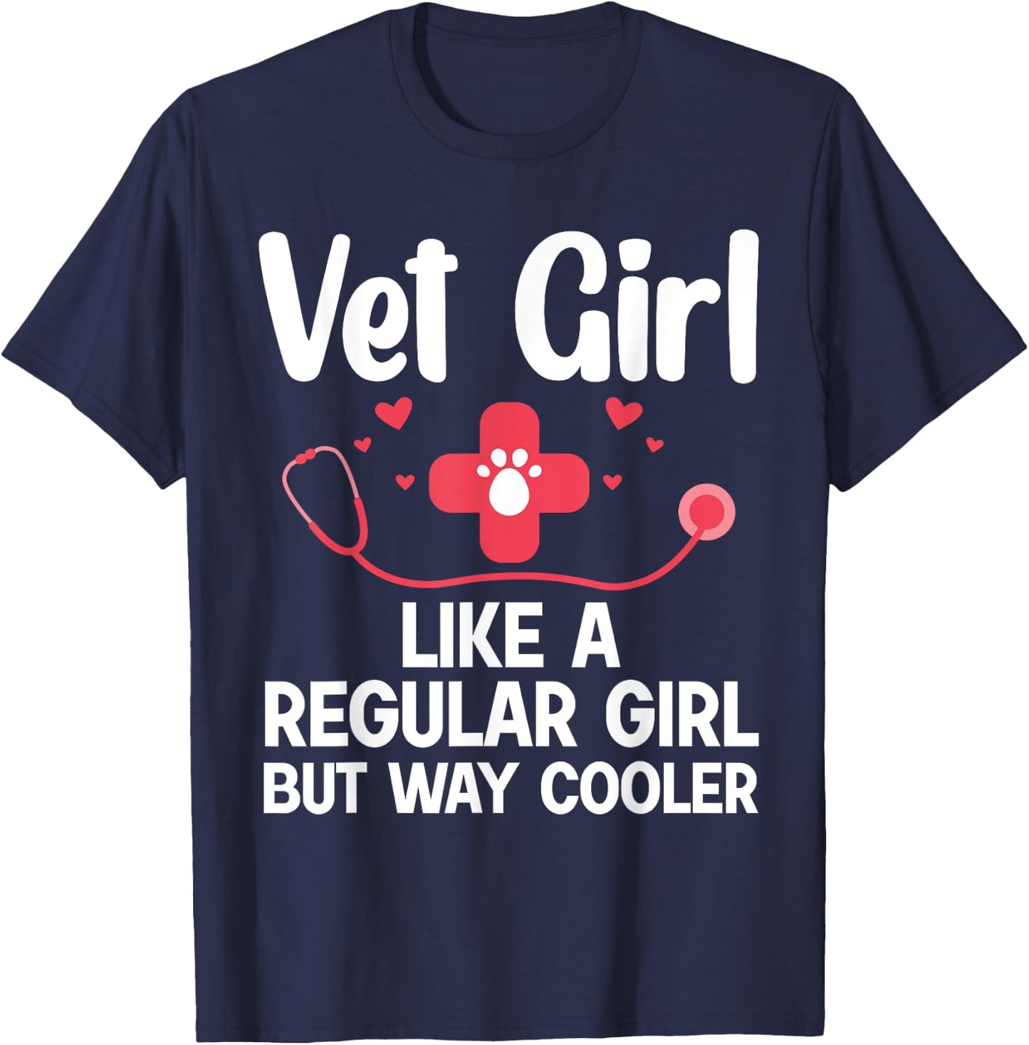 Funny Veterinarian Art For Girls Women Veterinary Week Lover T-Shirt - T-Shirt | Navy