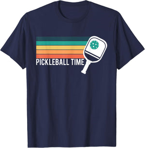 Vintage Retro Pickleball Time Pickleball Player T-Shirt - T-Shirt | Navy
