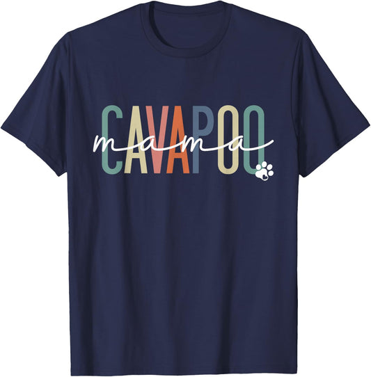 Cavapoo Mama Cavadoodle Dog Mom Mother's Day T-Shirt - T-Shirt | Navy
