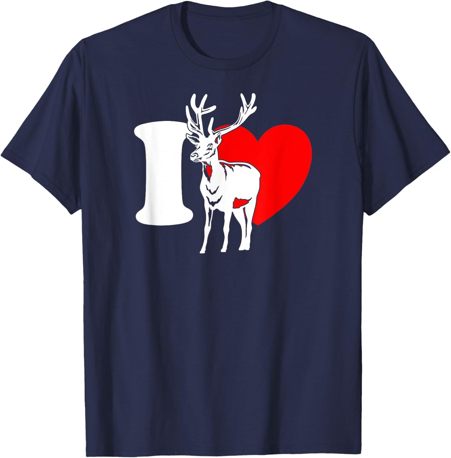 I Heart Deer - Funny I Love Deer, Funny Deer Lover T-Shirt - T-Shirt | Navy