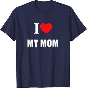I Love My Mom Vintage Classic Heart Men Women Kids T-Shirt - T-Shirt | Navy