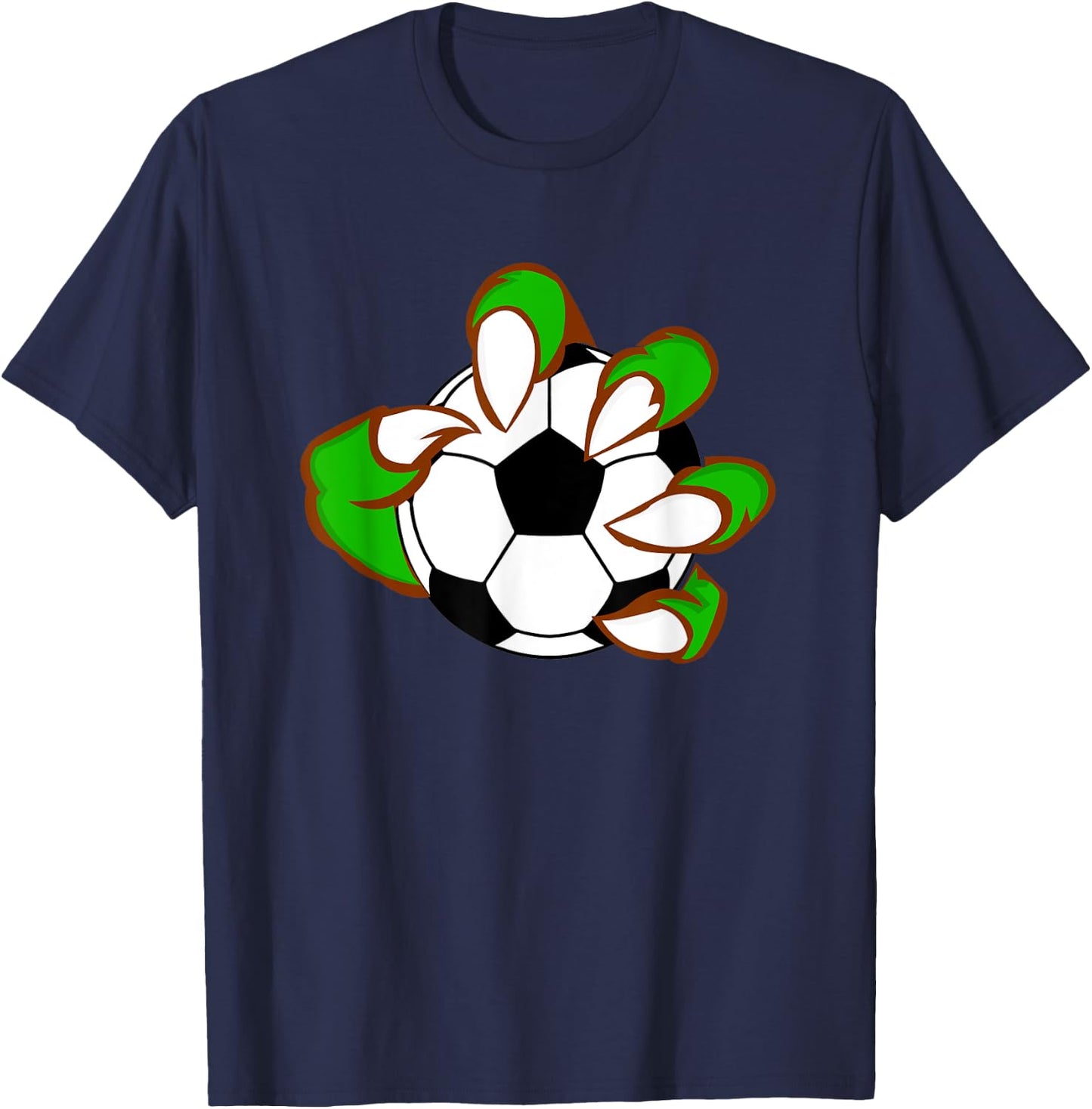 Monster Claw Football Ball Design Sport Lovers T-Shirt - T-Shirt | Navy