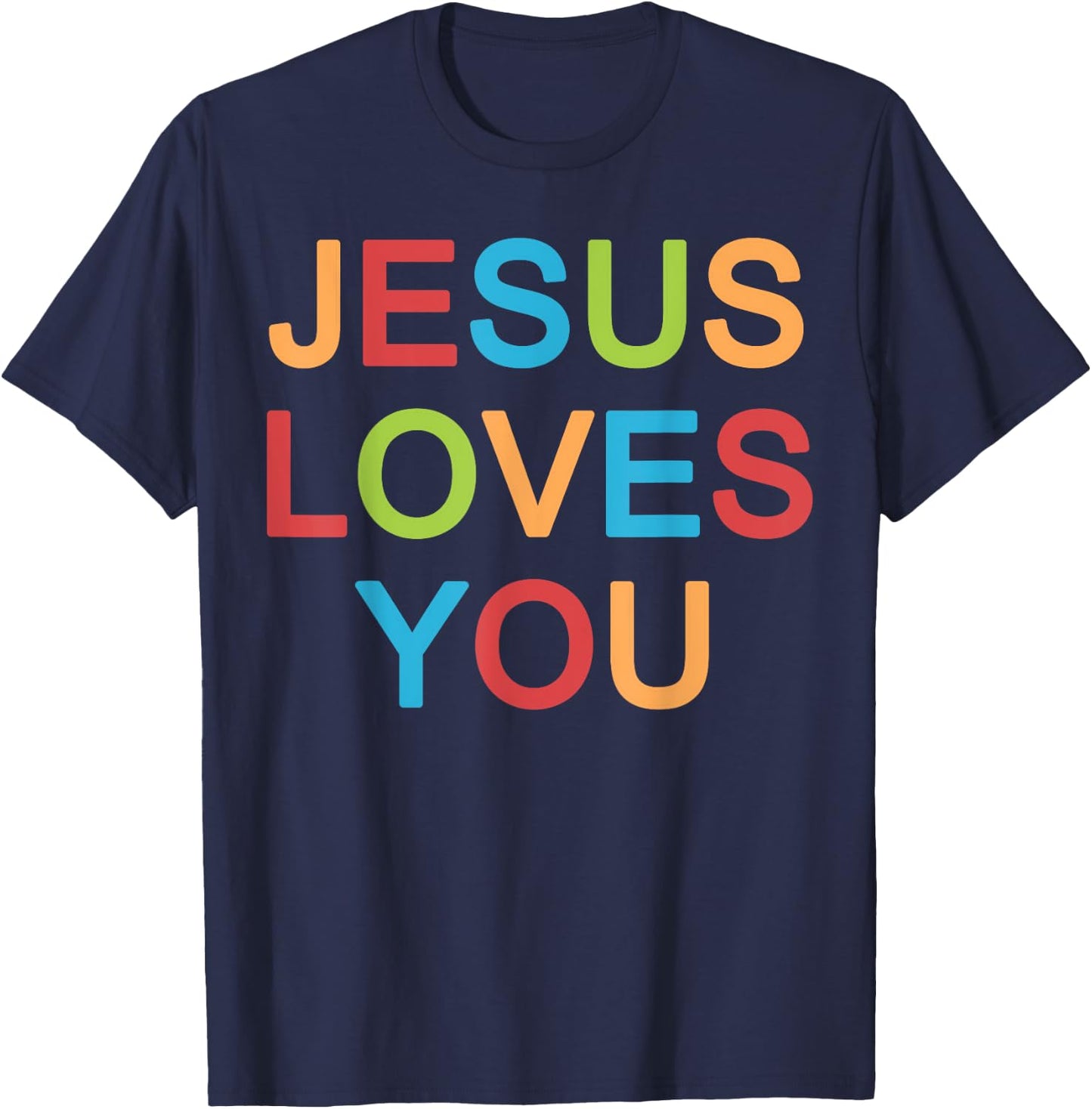 Jesus Loves You Christian T-Shirt - T-Shirt | Navy