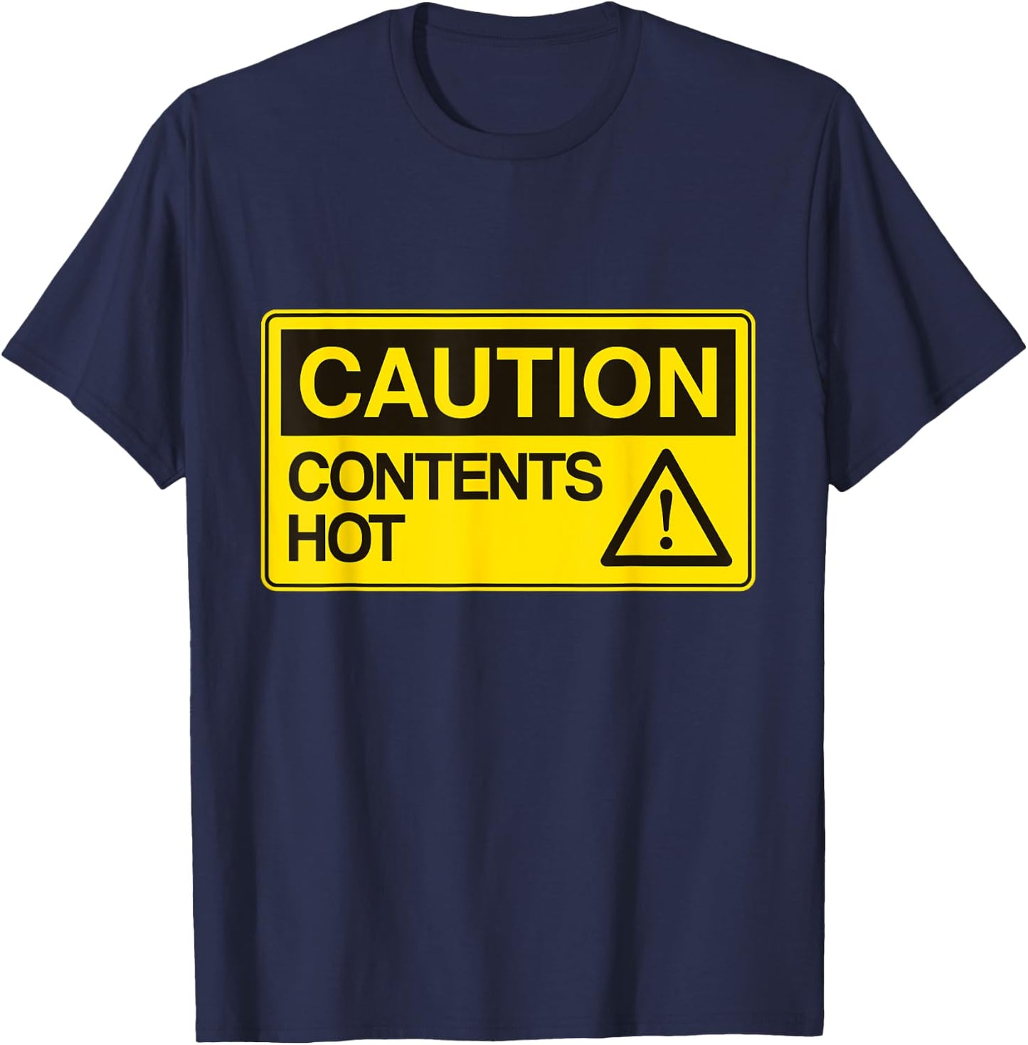 Caution contents Hot Boys and Girls Party and Pajama T-Shirt - T-Shirt | Navy