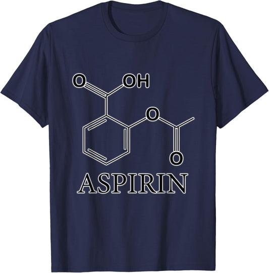 Aspirin Formula Shaped T-Shirt - T-Shirt | Navy