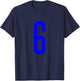 Blue Sport Team Number #6 T-Shirt - T-Shirt | Navy