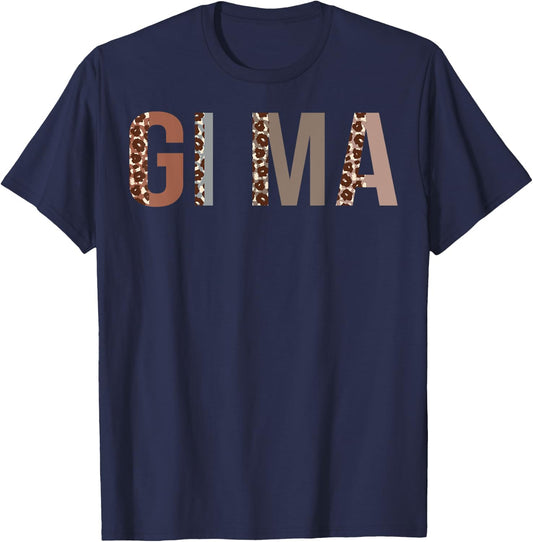 Gi-Ma Leopard Print Mom Cute Mothers Day Funny Grandma T-Shirt - T-Shirt | Navy