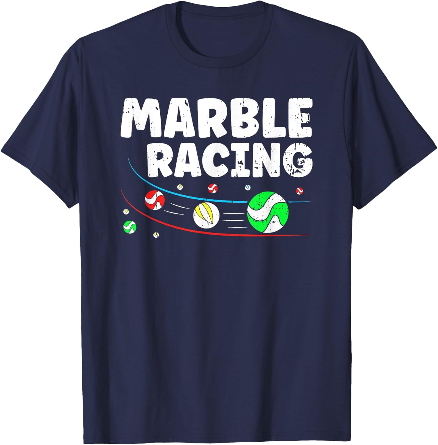 Marble Racing Marble Race Track Game Kids Adults T-Shirt - T-Shirt | Navy