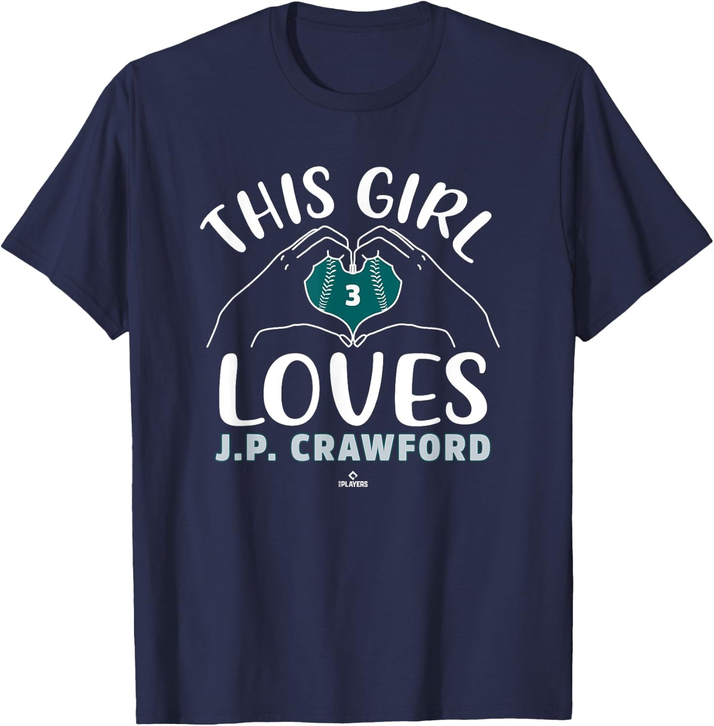This Girl Loves JP Crawford Seattle MLBPA T-Shirt - T-Shirt | Navy