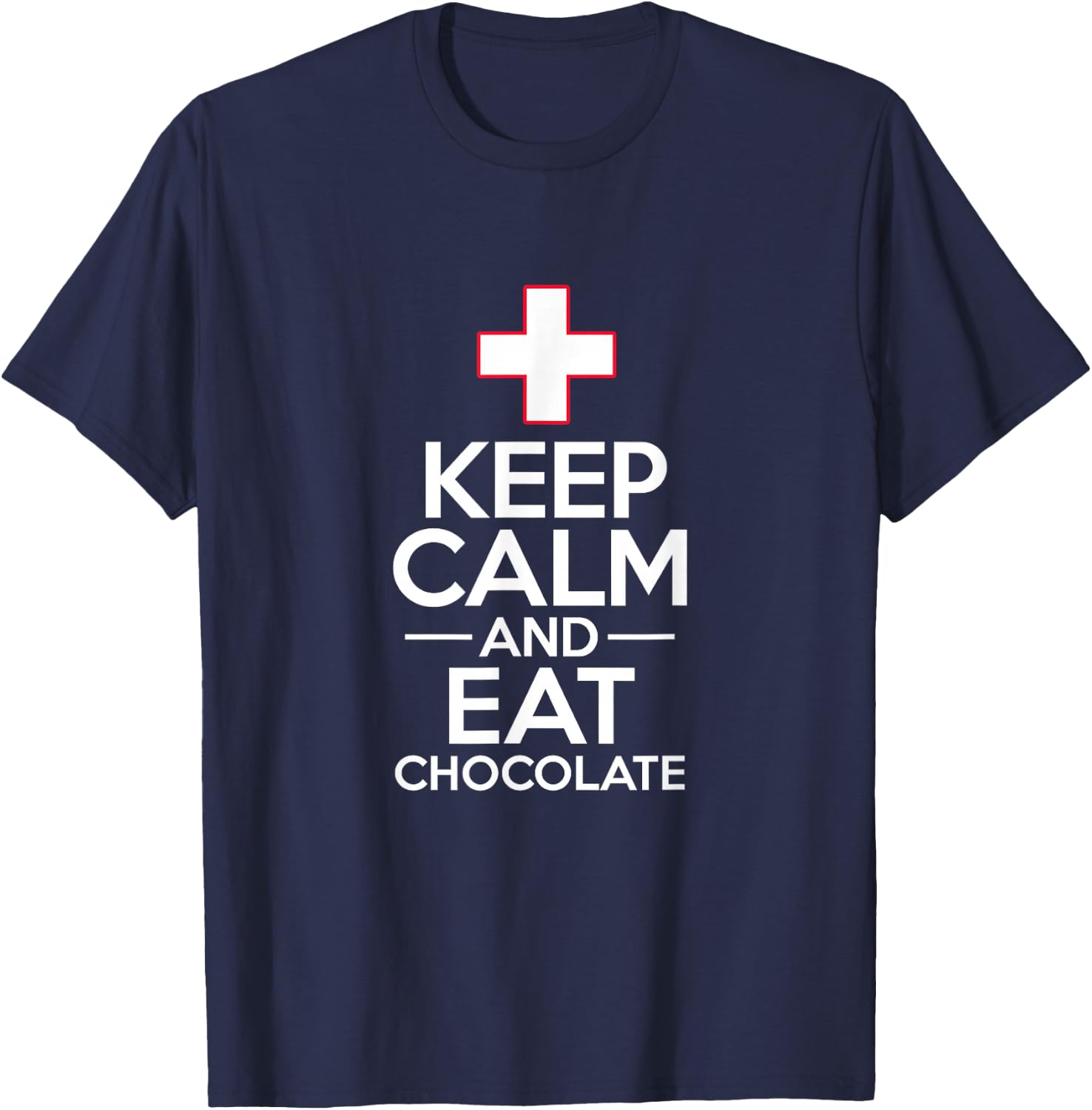 Swiss Switzerland Flag Eat Chocolate Travel Souvenir T-Shirt - T-Shirt | Navy