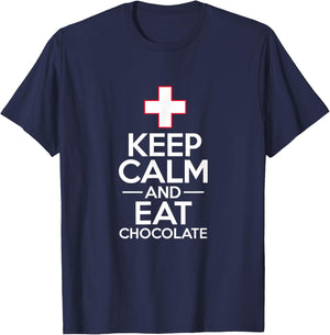 Swiss Switzerland Flag Eat Chocolate Travel Souvenir T-Shirt - T-Shirt | Navy