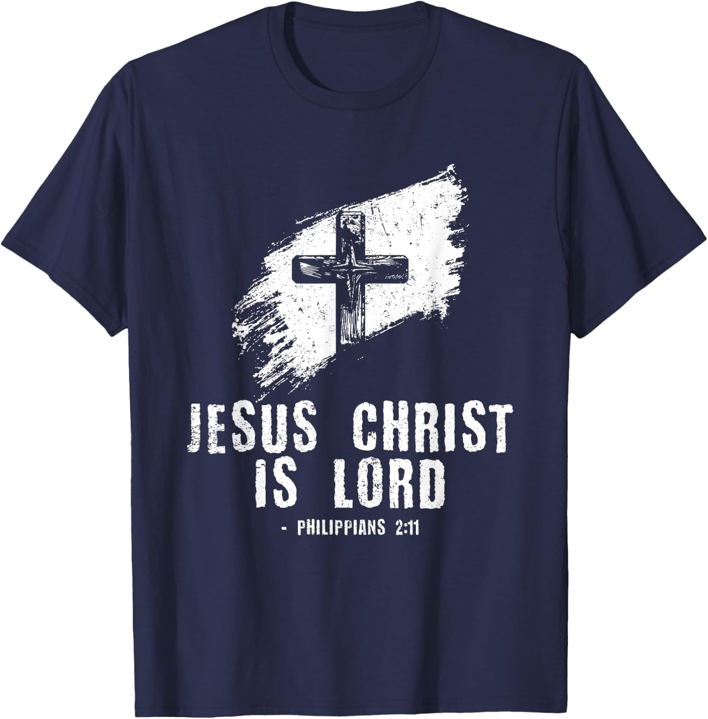 Jesus is Lord Bible Verse Philippians 2:11 Christianity T-Shirt - T-Shirt | Navy
