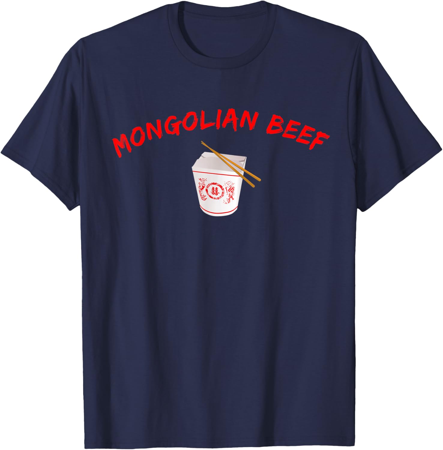 Graphic Chinese Food Apparel-Mongolian Beef T-Shirt - T-Shirt | Navy