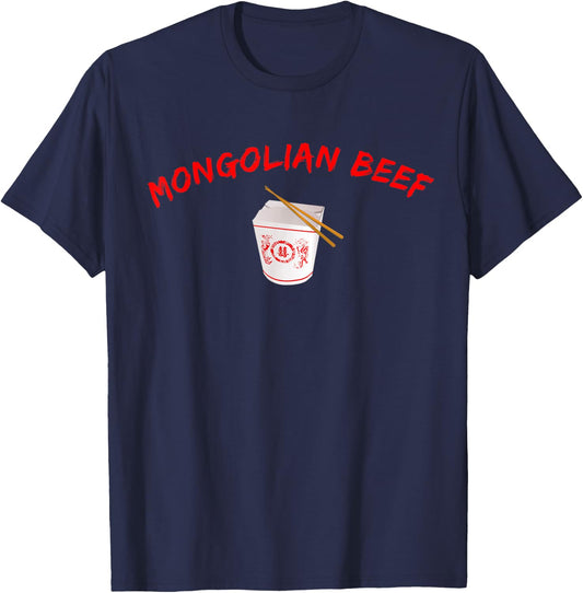 Graphic Chinese Food Apparel-Mongolian Beef T-Shirt - T-Shirt | Navy