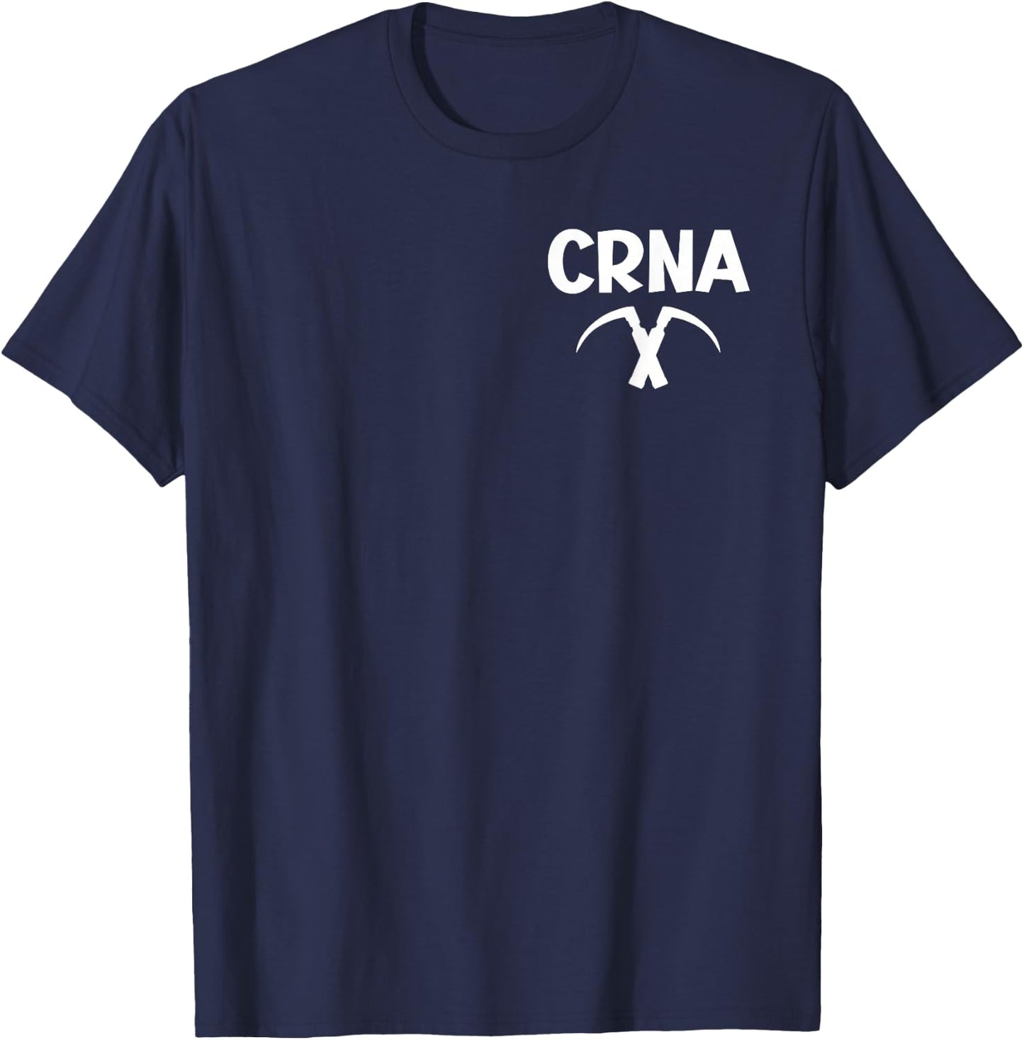 CRNA Nurse Anesthetist Anesthesia Laryngoscope Logo Print T-Shirt - T-Shirt | Navy