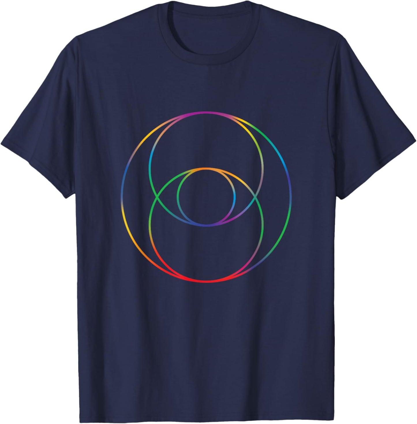 Sacred Geometry Vesica Piscis Geometric Pattern Chakra T-Shirt - T-Shirt | Navy