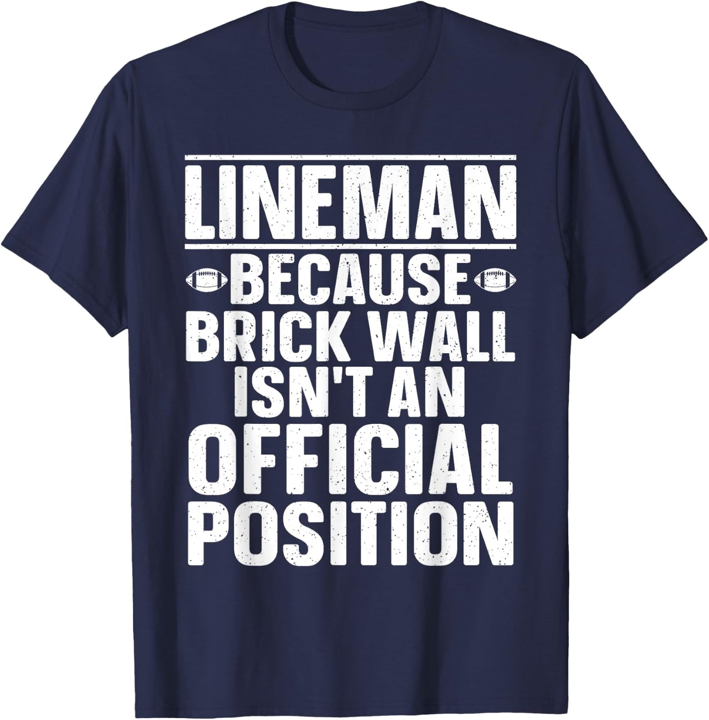 Lineman Football Art Women Football Player Lineman T-Shirt - T-Shirt | Navy