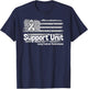Lung Cancer Support Unit American Flag Lung Cancer Awareness Kids Men T-Shirt - T-Shirt | Navy