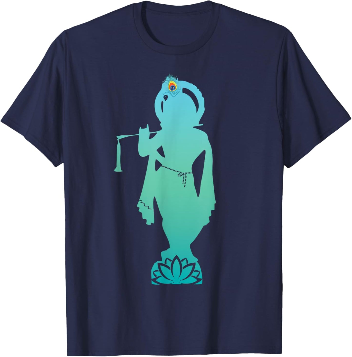 Divine Glory Lord Krishna T-Shirt - T-Shirt | Navy