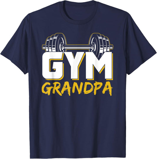 Gym Grandpa Workout Training Fitness Weightlifting Granddad T-Shirt - T-Shirt | Navy