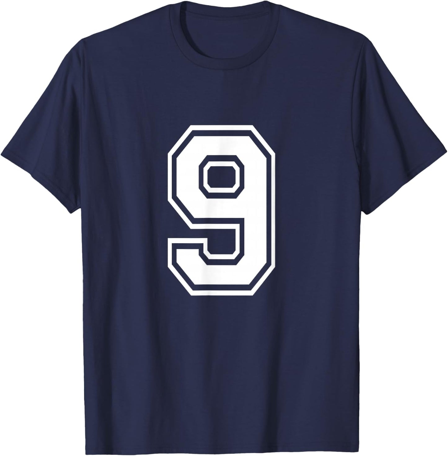 Number 9 Varsity Sports Team Jersey 9th Birthday 9 Years T-Shirt - T-Shirt | Navy