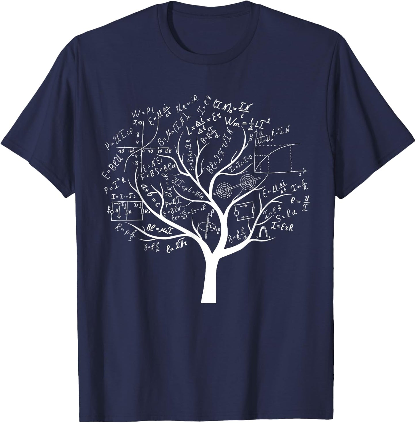 Funny AP Calculus Algebra Tree Math Teacher Nerd Geek T-Shirt - T-Shirt | Navy