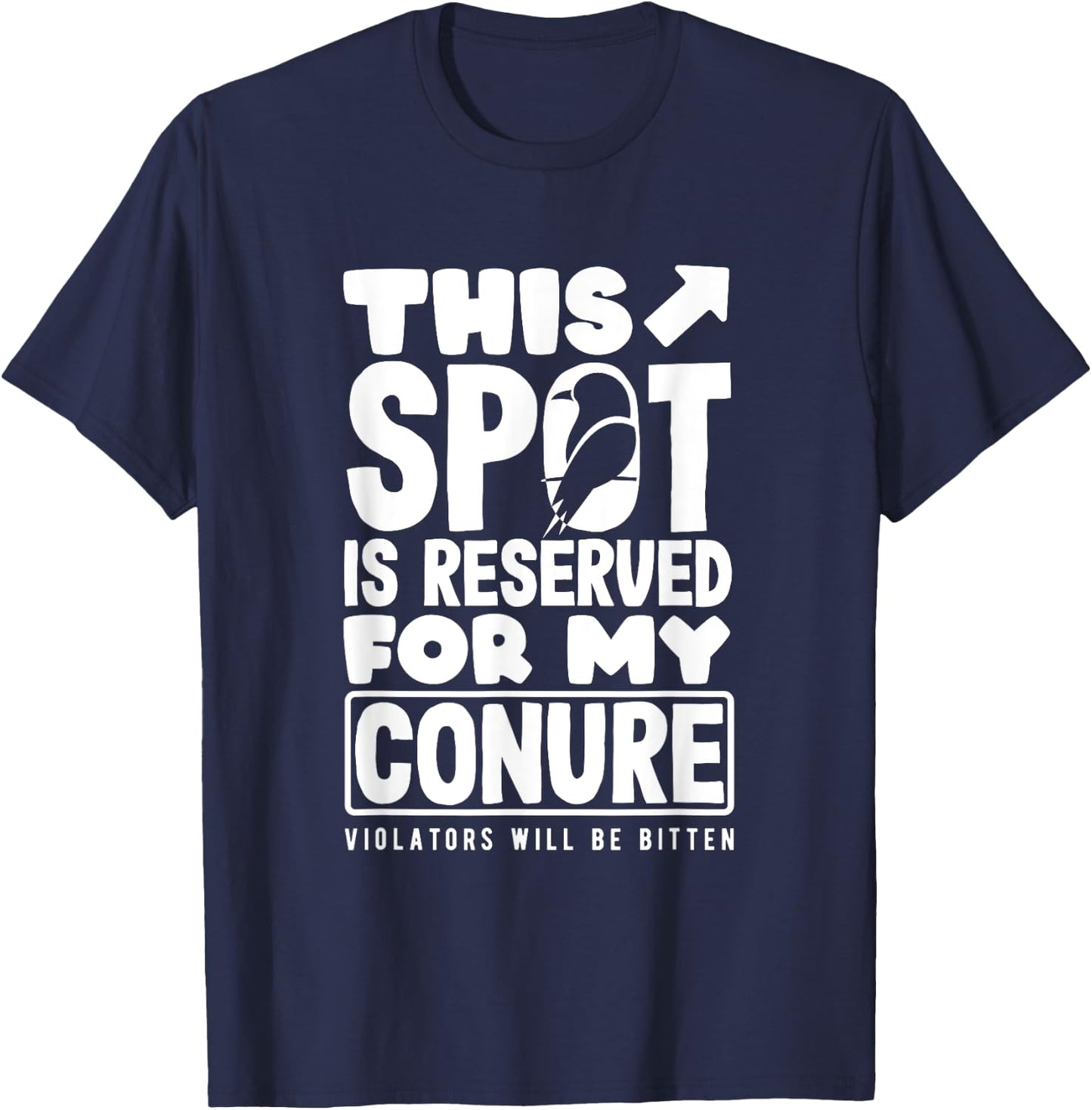 Sun Conure This Spot Is Reserved Funny Parrot T-Shirt - T-Shirt | Navy