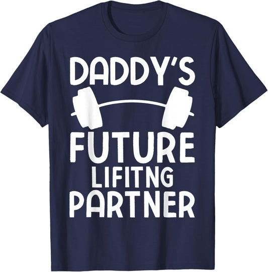 Daddy's Future Lifting Partner Funny Bodybuilding Kids T-Shirt - T-Shirt | Navy