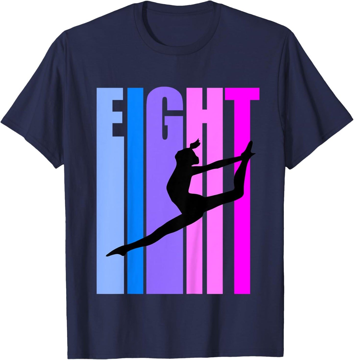 Kids 8th Birthday Gymnastics Girls Gymnast Dance Dancer Dancing T-Shirt - T-Shirt | Navy