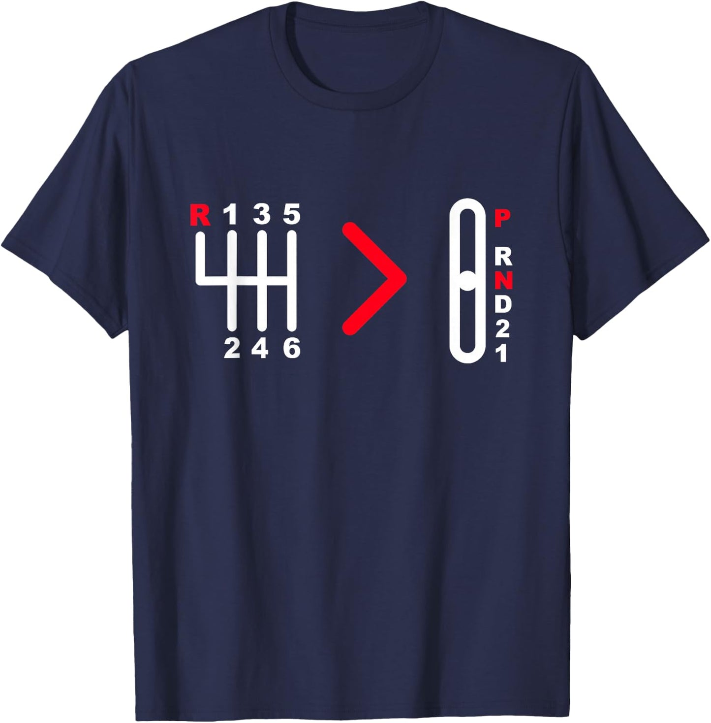 Manual Transmission Car Manual Gearbox Stick Shifting Car T-Shirt - T-Shirt | Navy