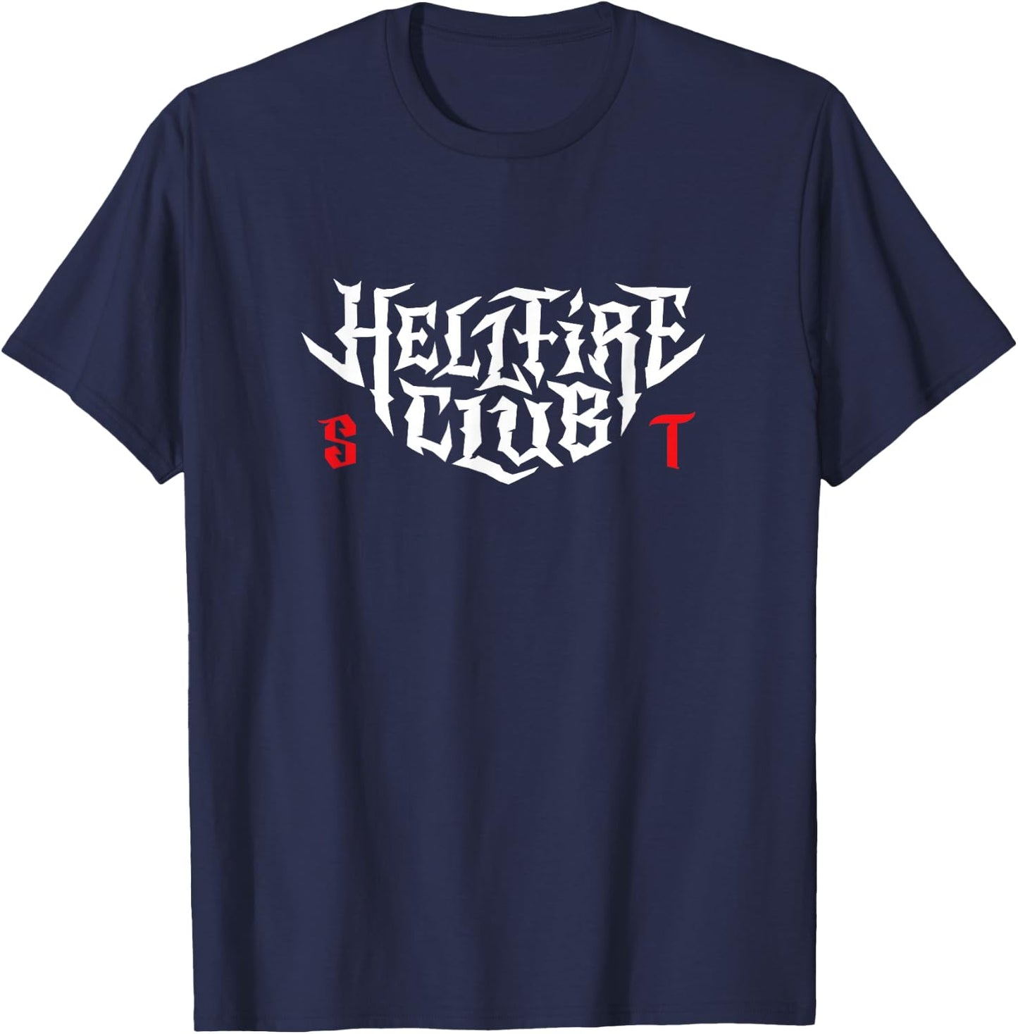 Stranger Things Vintage Retro Hellfire Club Spooky Logo T-Shirt - T-Shirt | Navy