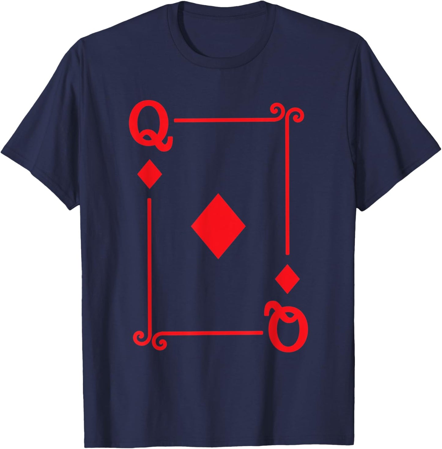 Playing Cards Costume - Queen Diamonds Card - Queen Card T-Shirt - T-Shirt | Navy