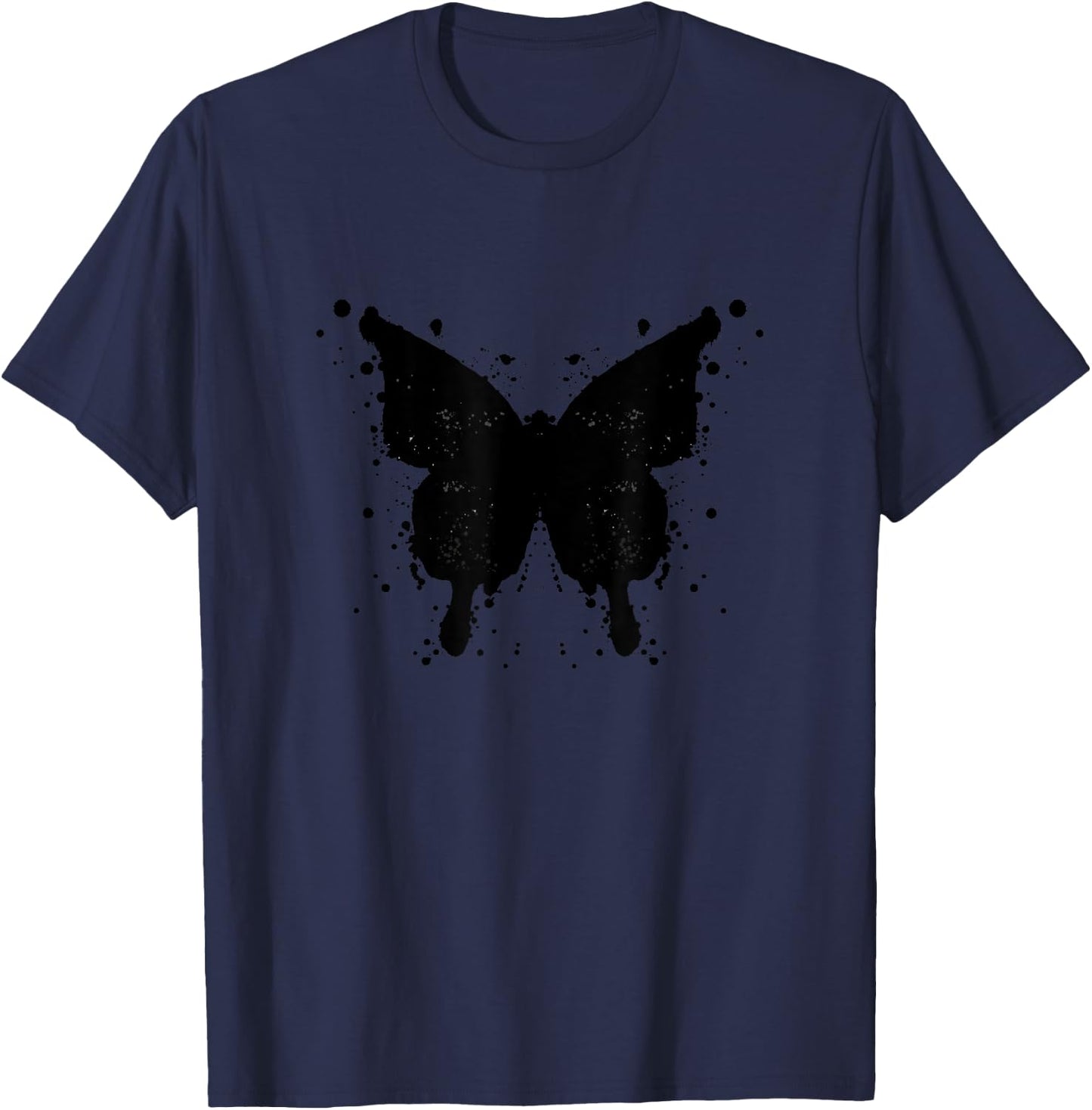Rorschach ink splatter butterfly T-Shirt - T-Shirt | Navy