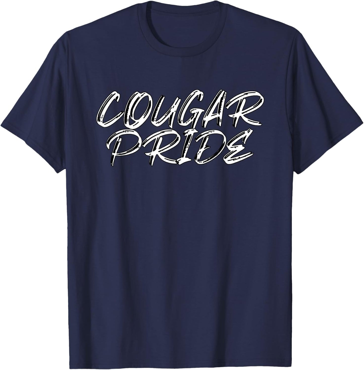 Cougar Pride Sports Fan School Mascot Spirit T-Shirt - T-Shirt | Navy