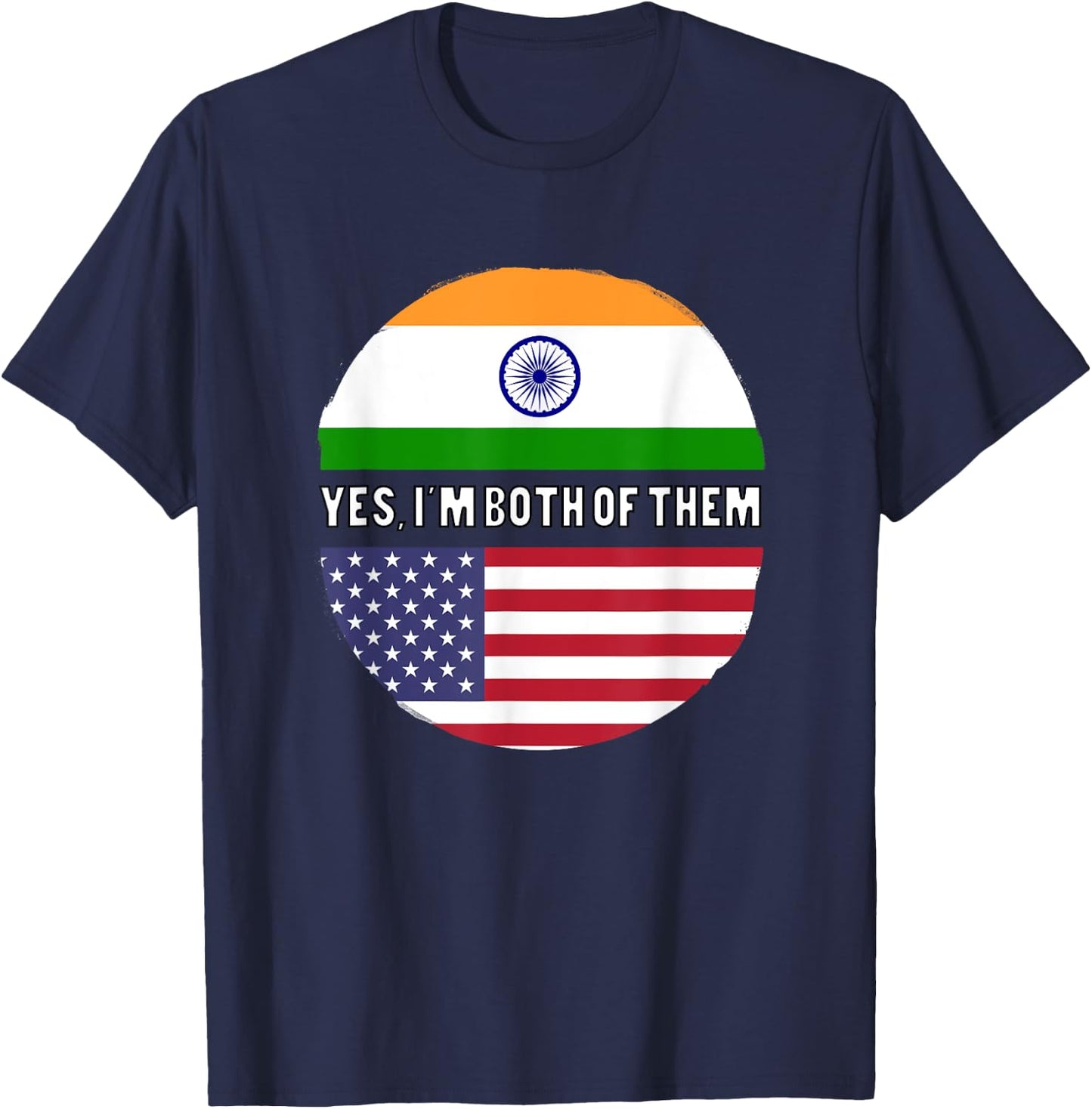 America USA American India Indian Mixed DNA Flag T-Shirt - T-Shirt | Navy