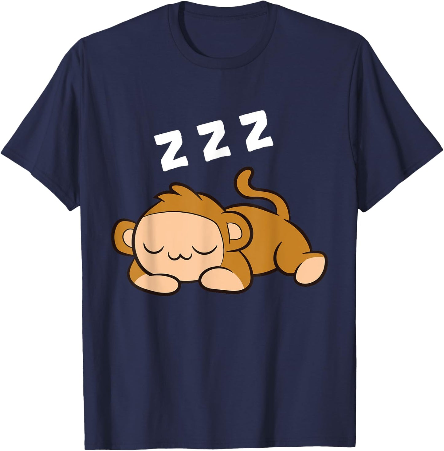 Monkey Tired Ape Monkey Pajama Sleeping Monkey T-Shirt - T-Shirt | Navy