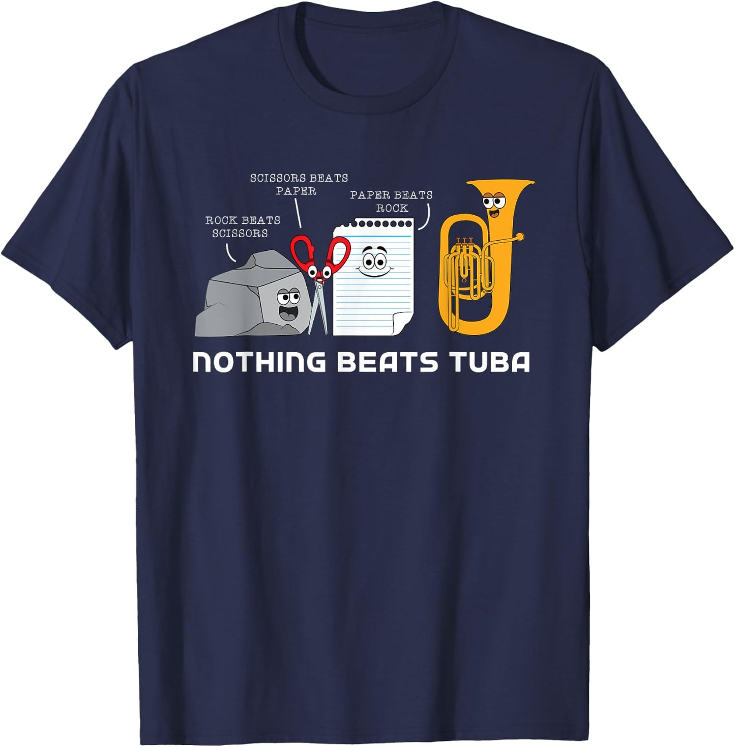Rock Paper Siccor Nothing Beats Tuba T-Shirt - T-Shirt | Navy