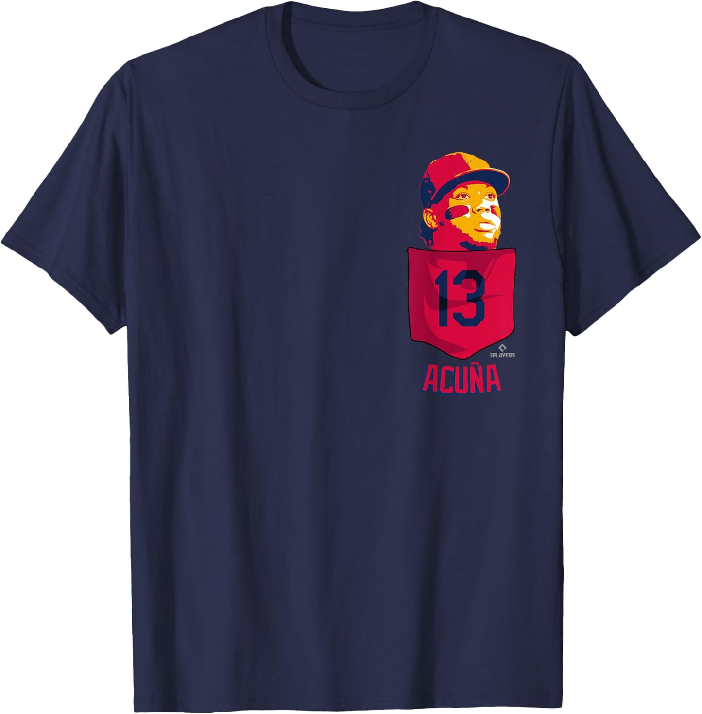 Ronald Acuna Jr. Atlanta Baseball Pocket MLBPA T-Shirt - T-Shirt | Navy