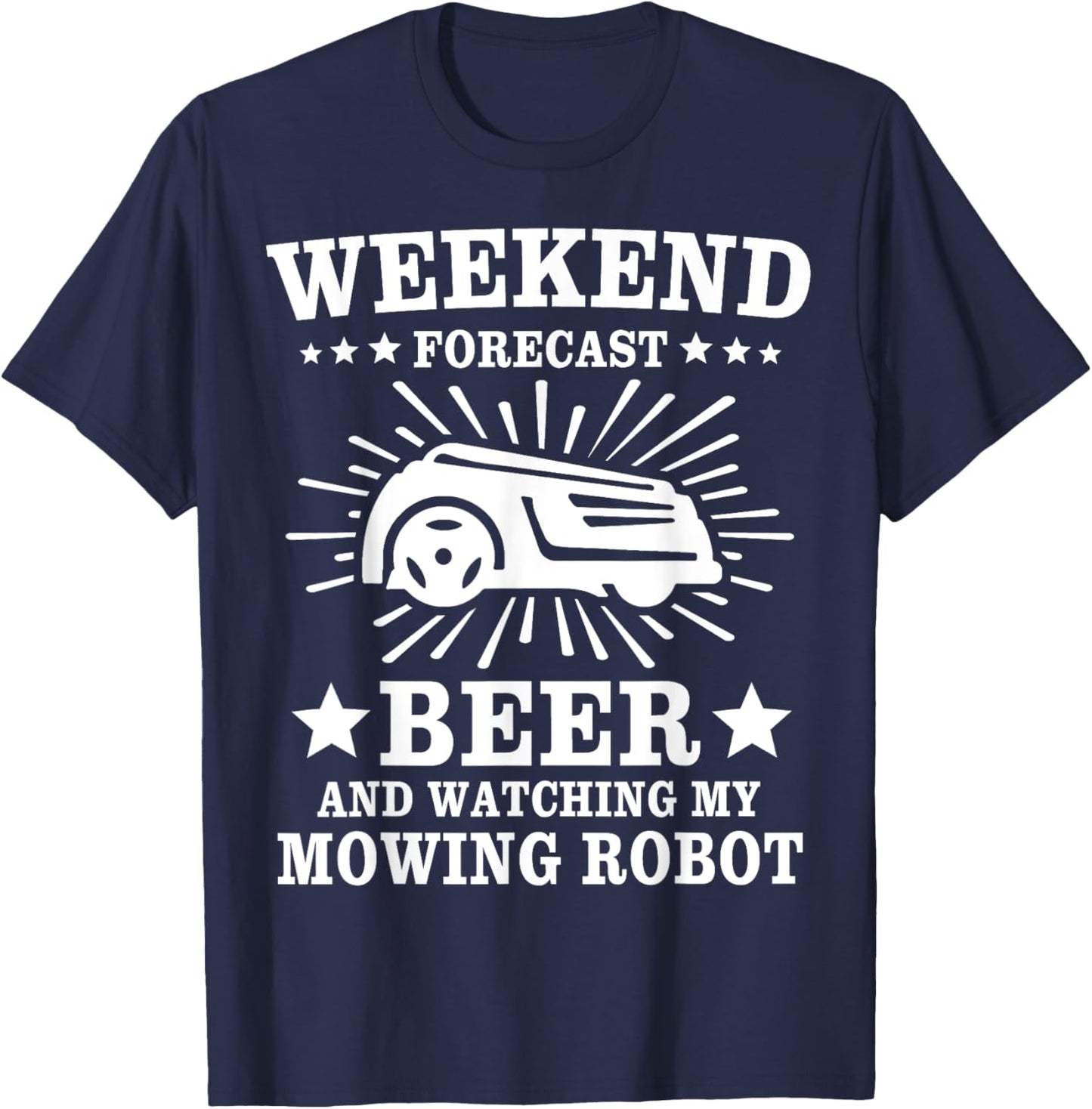 Mowing Robot Lawn Mower T-Shirt - T-Shirt | Navy