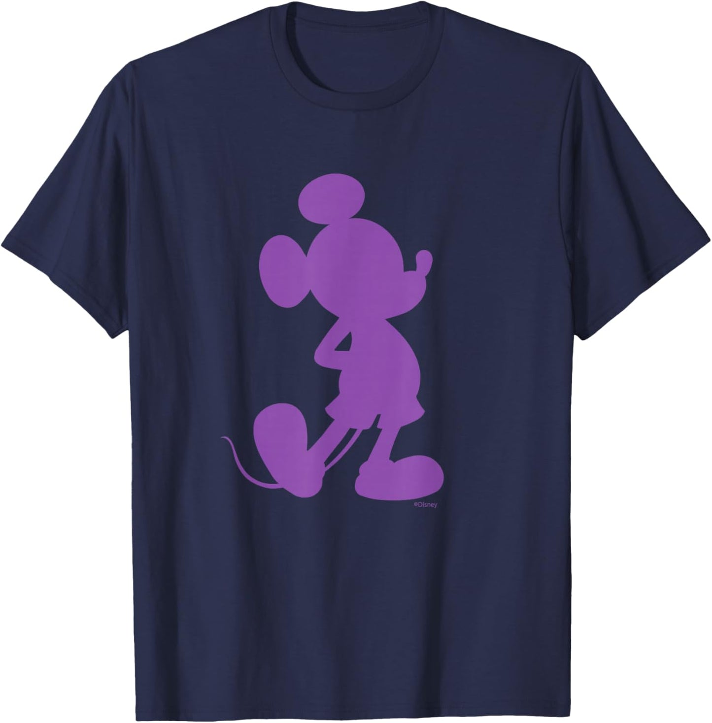 Disney Mickey Mouse Pride Classic Pose Purple Icon Fill T-Shirt - T-Shirt | Navy