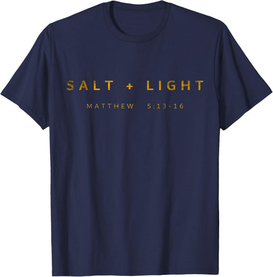 Salt + Light Matthew 5:13, Christian Bible Verse T-Shirt - T-Shirt | Navy