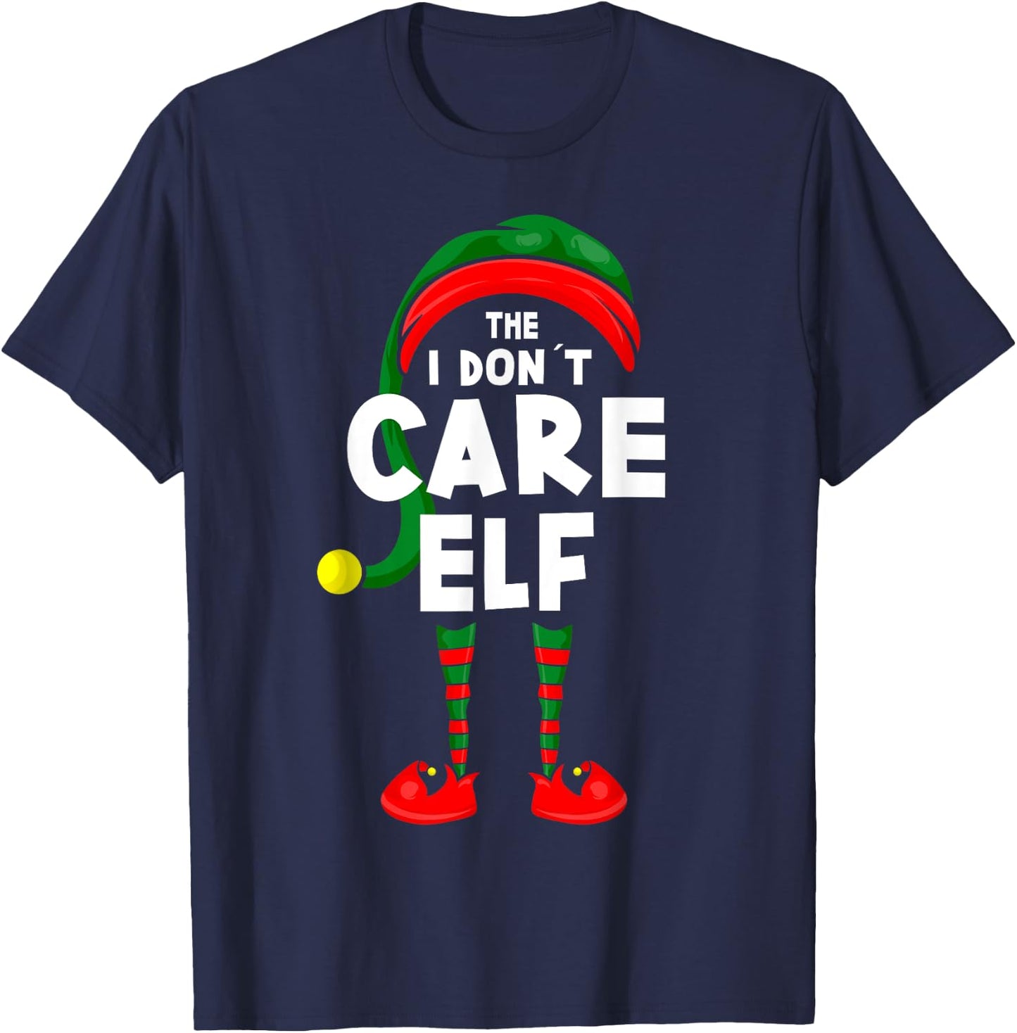Carnival or Christmas Party Costume - The I Don´t Care Elf T-Shirt - T-Shirt | Navy