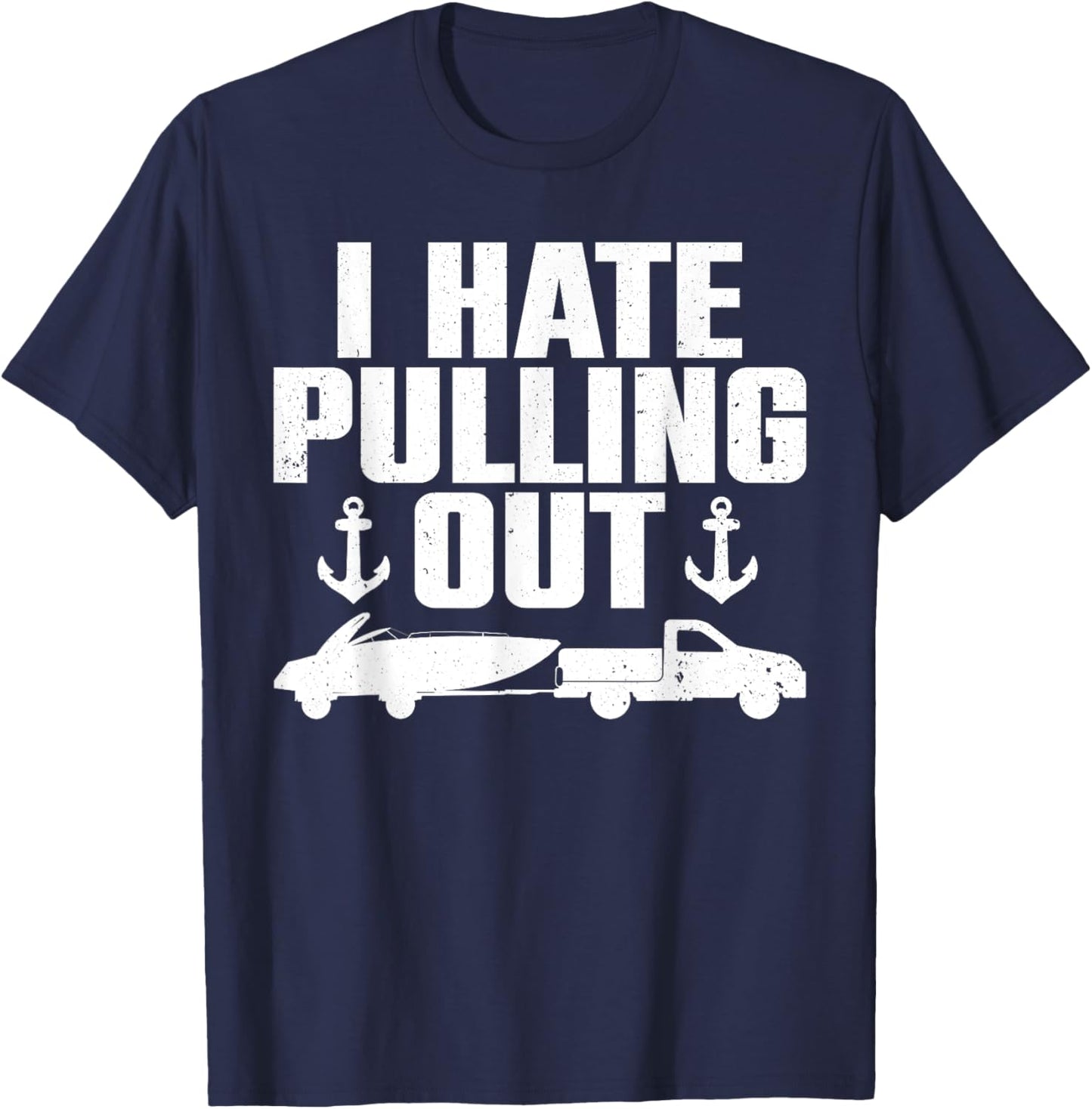 Funny Boat Design Women Boating Boat Trailer Captain T-Shirt - T-Shirt | Navy