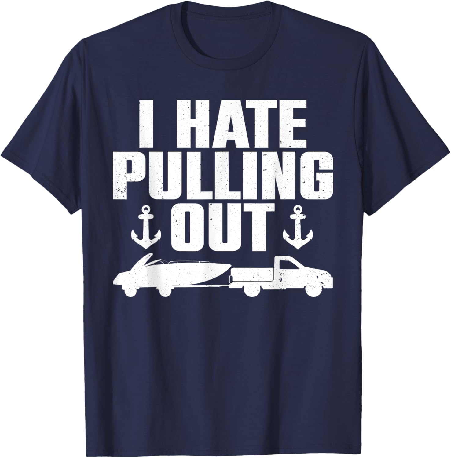Funny Boat Design Women Boating Boat Trailer Captain T-Shirt - T-Shirt | Navy