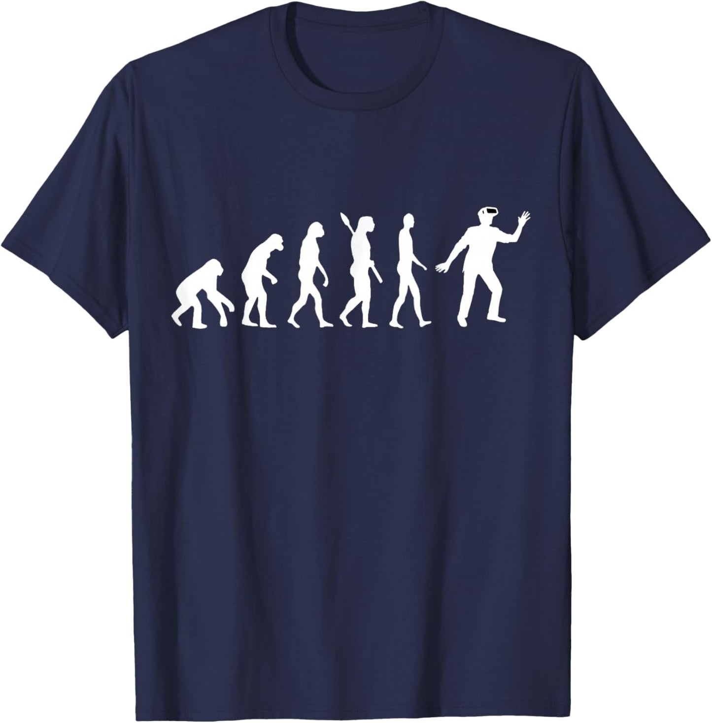 VR Gamer VR Developer Evolution VR Gaming Virtual Reality T-Shirt - T-Shirt | Navy
