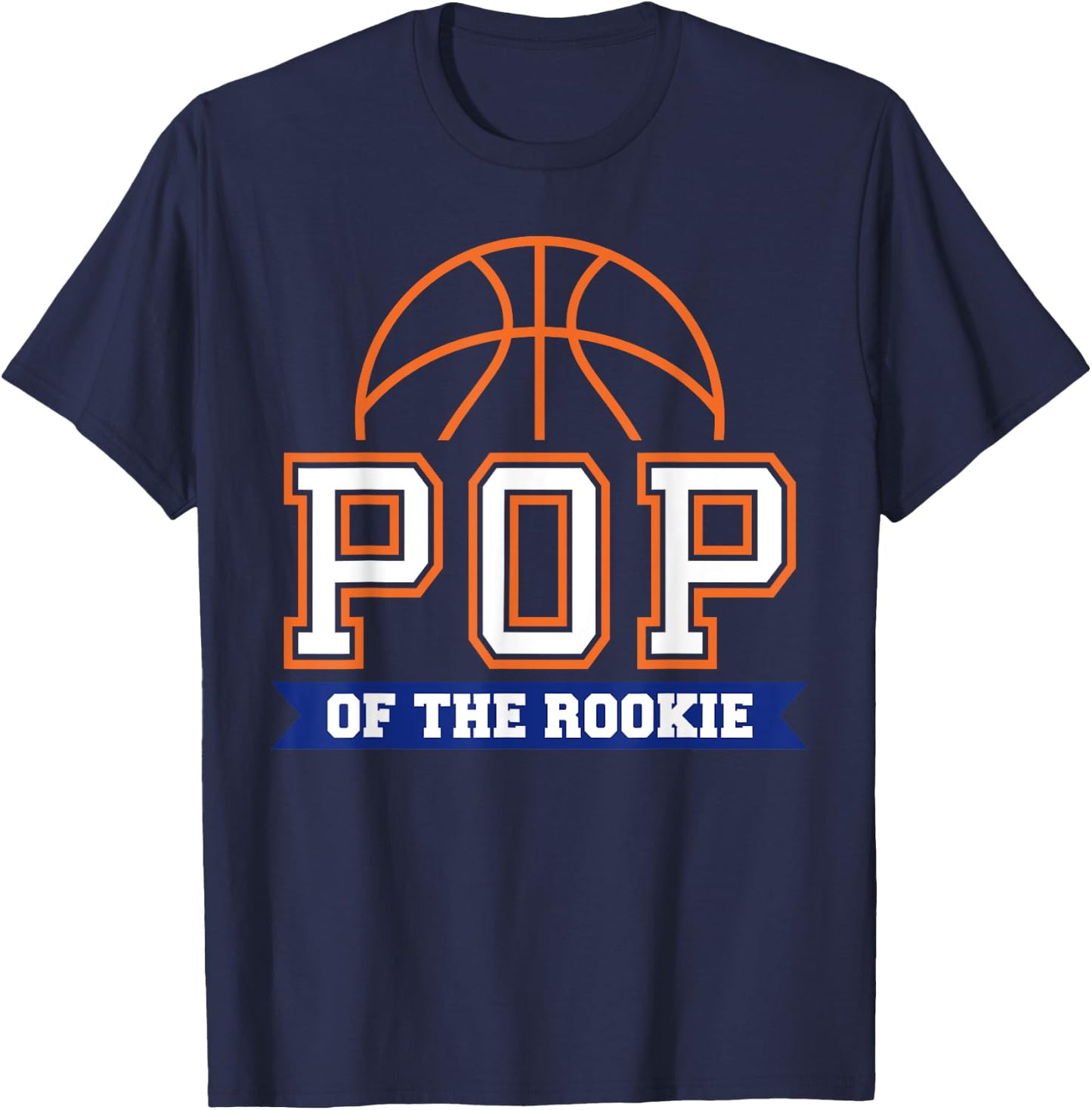 POP of Rookie 1st Birthday Basketball Theme Matching Party T-Shirt - T-Shirt | Navy