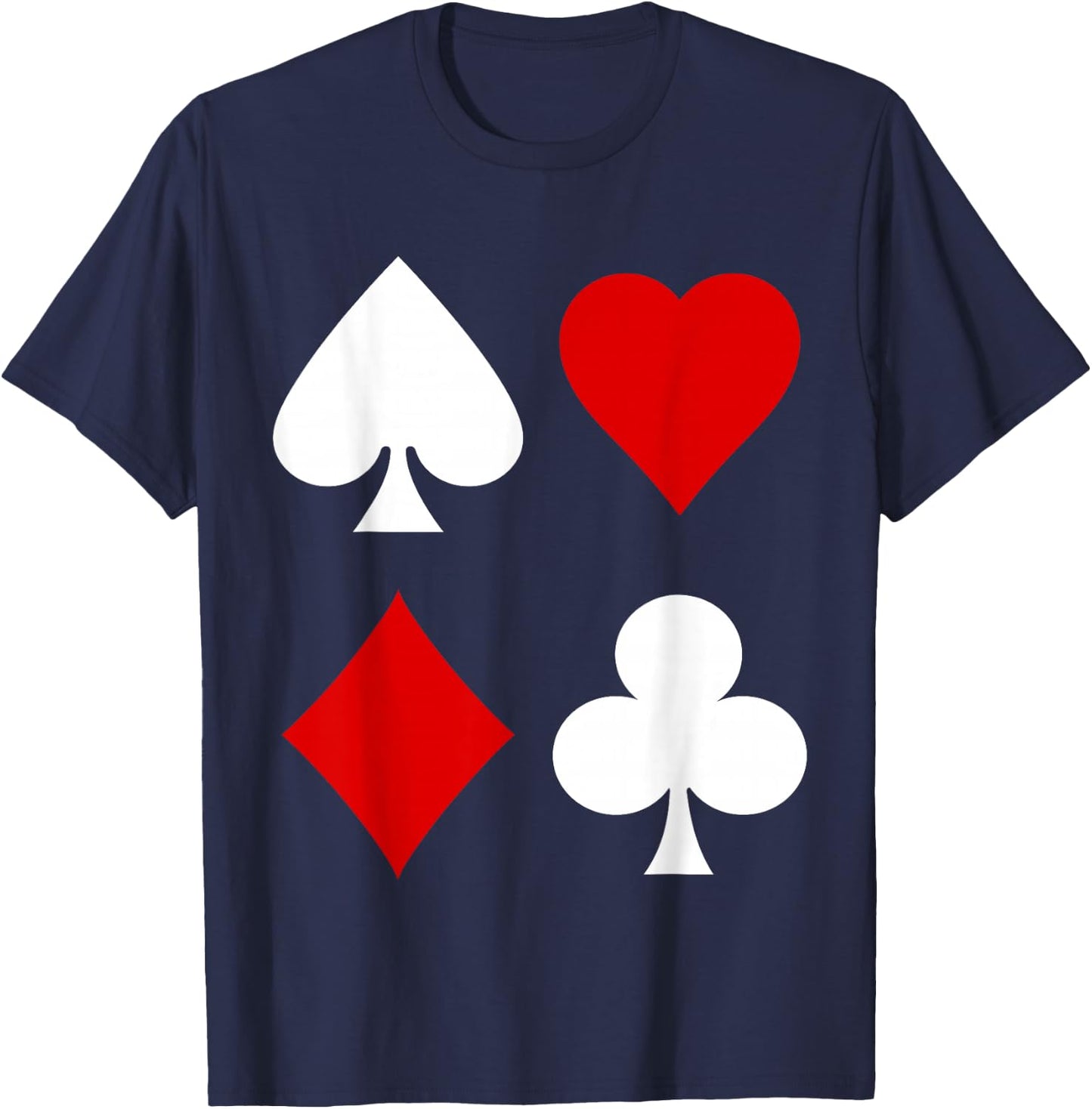 Playing Card Diamonds Spades Clubs Hearts Symbol Poker Rummy T-Shirt - T-Shirt | Navy
