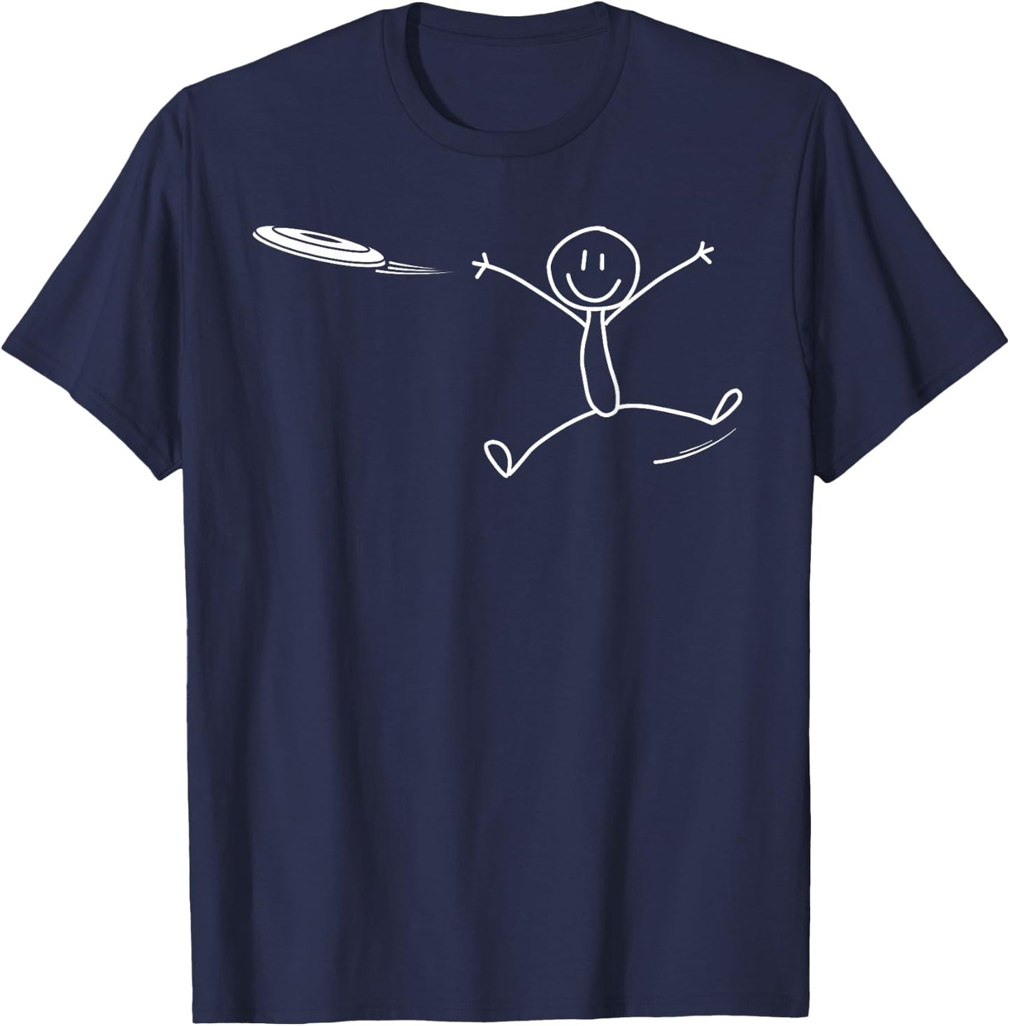 Frisbee Stickman Disc Golf Funny Ultimate Frisbee Game T-Shirt - T-Shirt | Navy