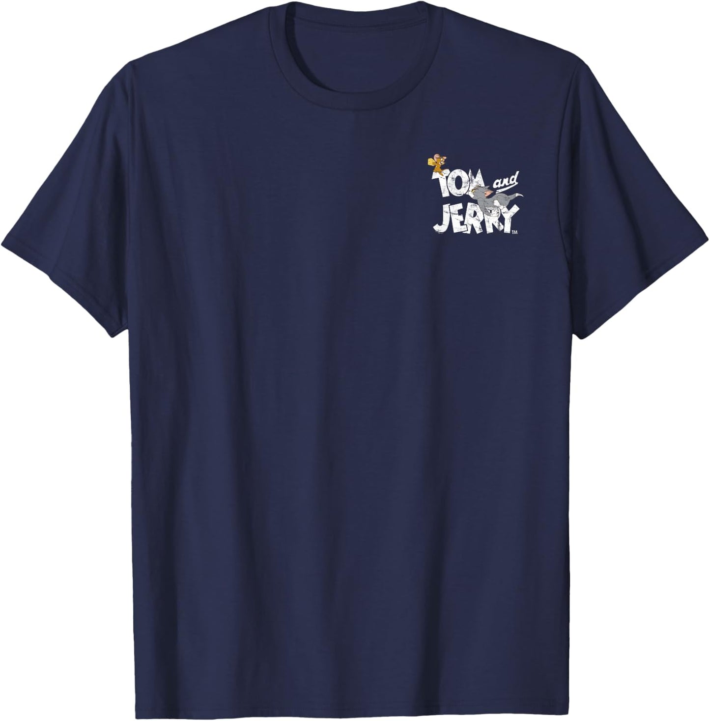 Tom and Jerry Pocket Chase Logo T-Shirt - T-Shirt | Navy